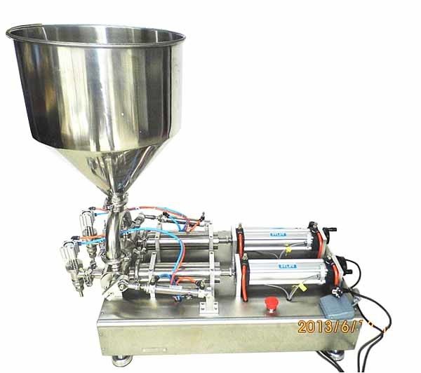 220V Doppelkopf Halbautomatische Creme Füllmaschine für kosmetische Paste Ketchup-Soße