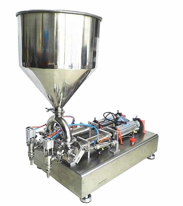 220V Doppelkopf Halbautomatische Creme Füllmaschine für kosmetische Paste Ketchup-Soße