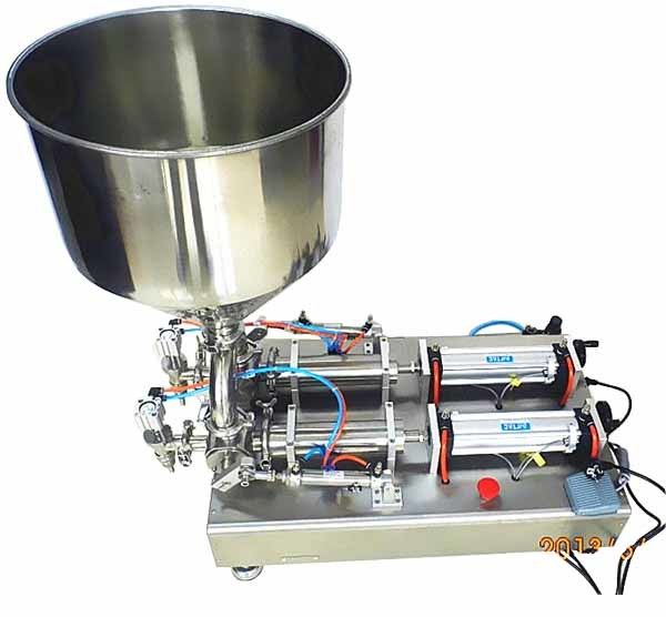 220V Doppelkopf Halbautomatische Creme Füllmaschine für kosmetische Paste Ketchup-Soße
