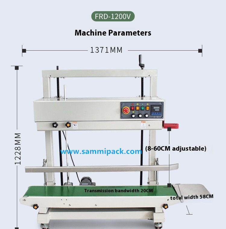 Elektrische Vertikalbandversiegelungsmaschine für Lebensmittel / Getränke Plastiktüten Folienfolie Beutel Verpackungsmaschine