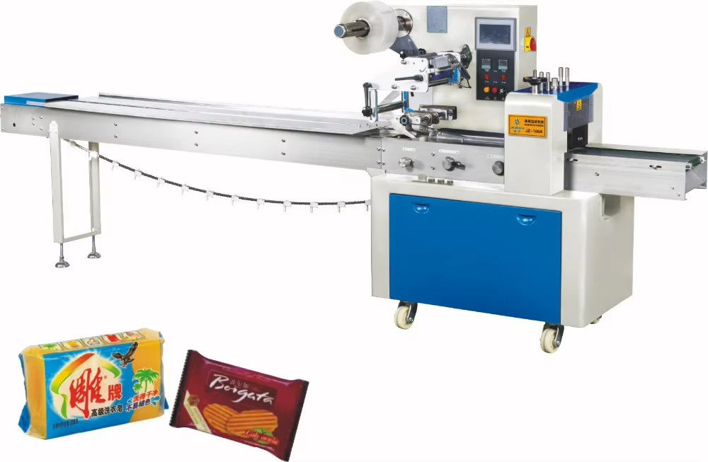 Profi-Flow-Kissen-Tasche Verpackung Verpackungsmaschine für Pizza-Cookies Horizontale Kekse Brot-Flow-Kissen-Wrap-Maschine