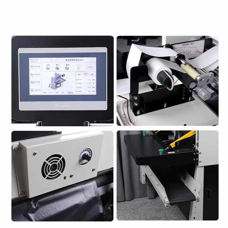 E-Commerce Express Automatische Verpackungsmaschine für schwarze PE-Taschen, die tägliche Bedürfnisse wie Bücher, Kleidung, Spielzeug und Hardware ausfüllt