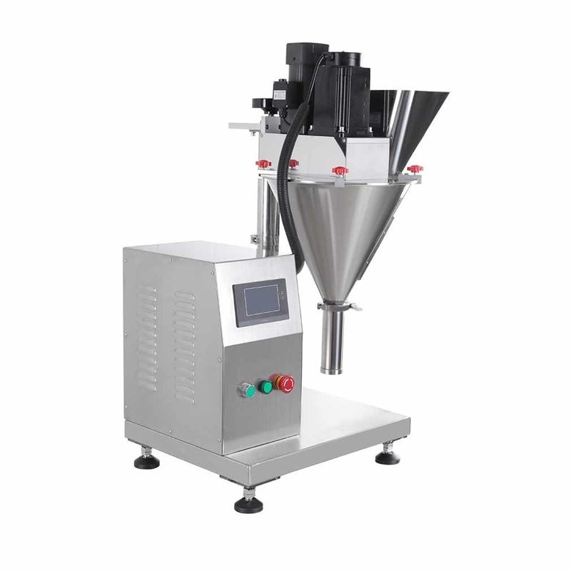 Handelsgewerbe Kleines Schreibtisch Gewürze Mehl Milchpulver Auger Schraubfüllmaschine Halbautomatische Tischtop Pulver Tasche Füllmaschine