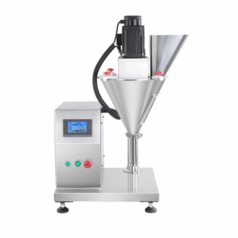 Handelsgewerbe Kleines Schreibtisch Gewürze Mehl Milchpulver Auger Schraubfüllmaschine Halbautomatische Tischtop Pulver Tasche Füllmaschine