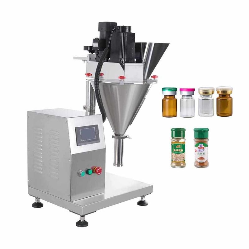 Handelsgewerbe Kleines Schreibtisch Gewürze Mehl Milchpulver Auger Schraubfüllmaschine Halbautomatische Tischtop Pulver Tasche Füllmaschine
