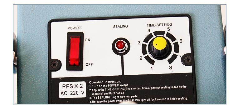 Bestseller Fabrik Großhandel PFS Serie 800mm Lebensmittelpedal Impulspulverdichter für Plastiktüten