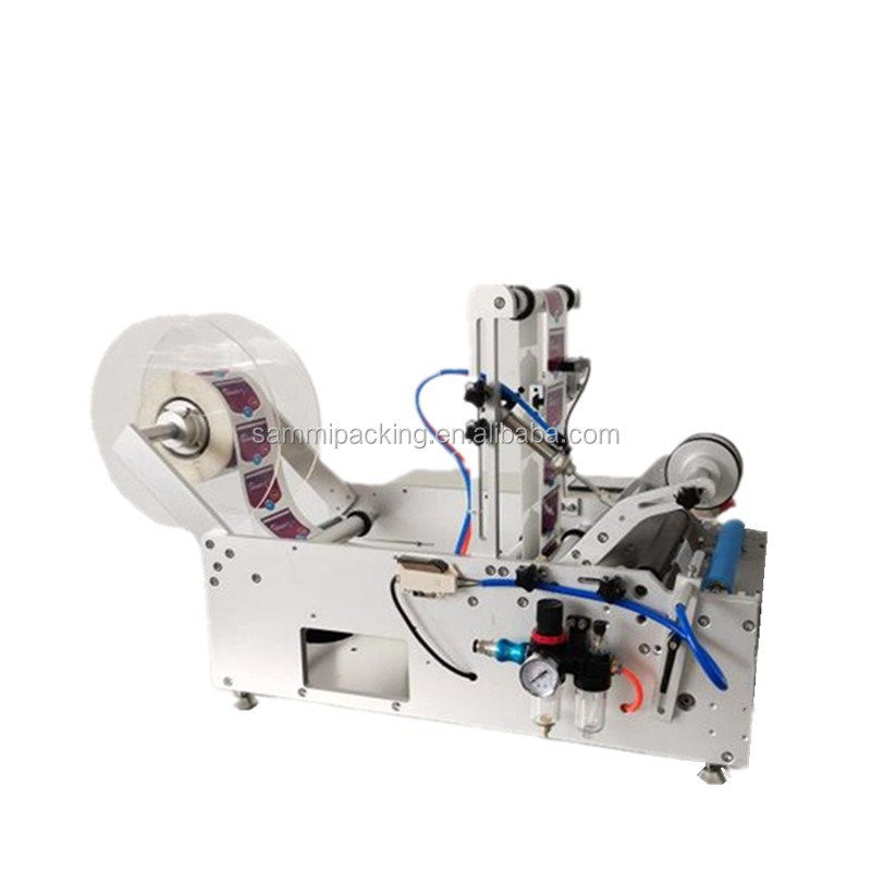 Etikettiermaschine halbautomatisch Kunststoffflaschen Etikettenaufkleber Tischgerät doppelseitig Rundflaschen-Etikettiermaschine