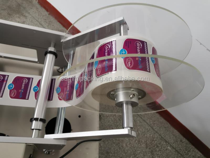 Semi-automatische Etikettiermaschine für runde Flaschen, beidseitig, für Klebeetiketten, Kunststoff- und Glasbehälter, Etikettiermaschine für zwei Seiten