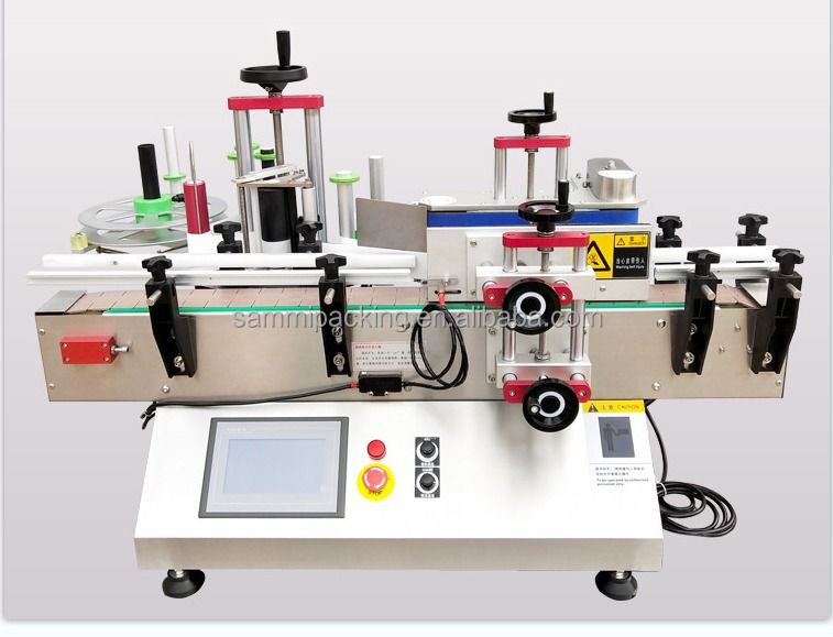 Günstige Preis Vollautomatische Hochgeschwindigkeits-Etikettiermaschine mit Förderband Flaschenetikettiermaschine SMTBJ-50 mit CE