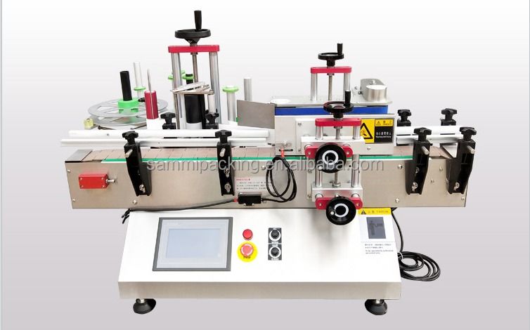 Günstige Preis Vollautomatische Hochgeschwindigkeits-Etikettiermaschine mit Förderband Flaschenetikettiermaschine SMTBJ-50 mit CE