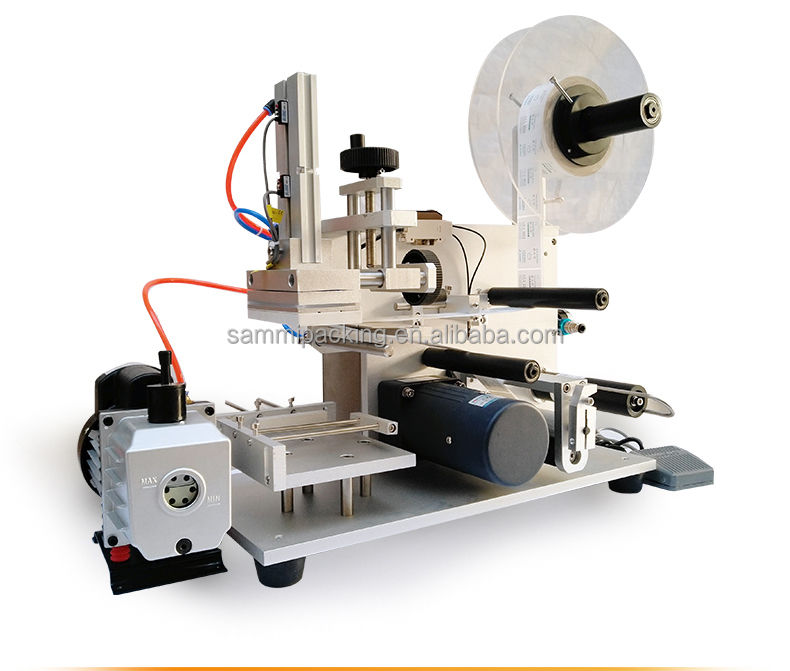 Günstige professionelle Etikettiermaschine für kleine Unternehmen - Halbautomatischer Etikettierer für quadratische Flaschen & flache Oberflächen