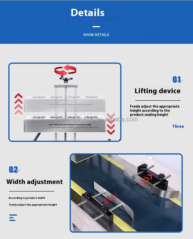 Kontinuierlicher automatischer Kunststoffflaschen-Schraubverschluss-Versiegeler, neue Aluminiumfolien-Induktionsversiegelungsmaschine, Luftkühlung, Deckelverpackungsmaschinen