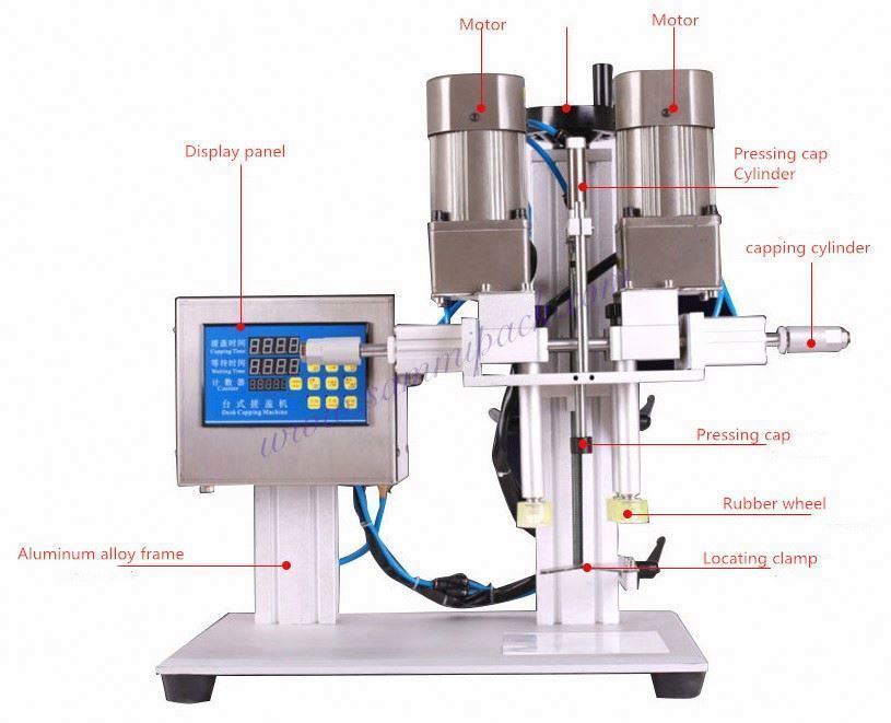 Halbautomatische elektrische Schreibtisch Getränke Kappe Kappenmaschine Neue Lebensmittel Auto Schraubkapper Gerät Flasche Kappe Deckel Versiegelungsmotor