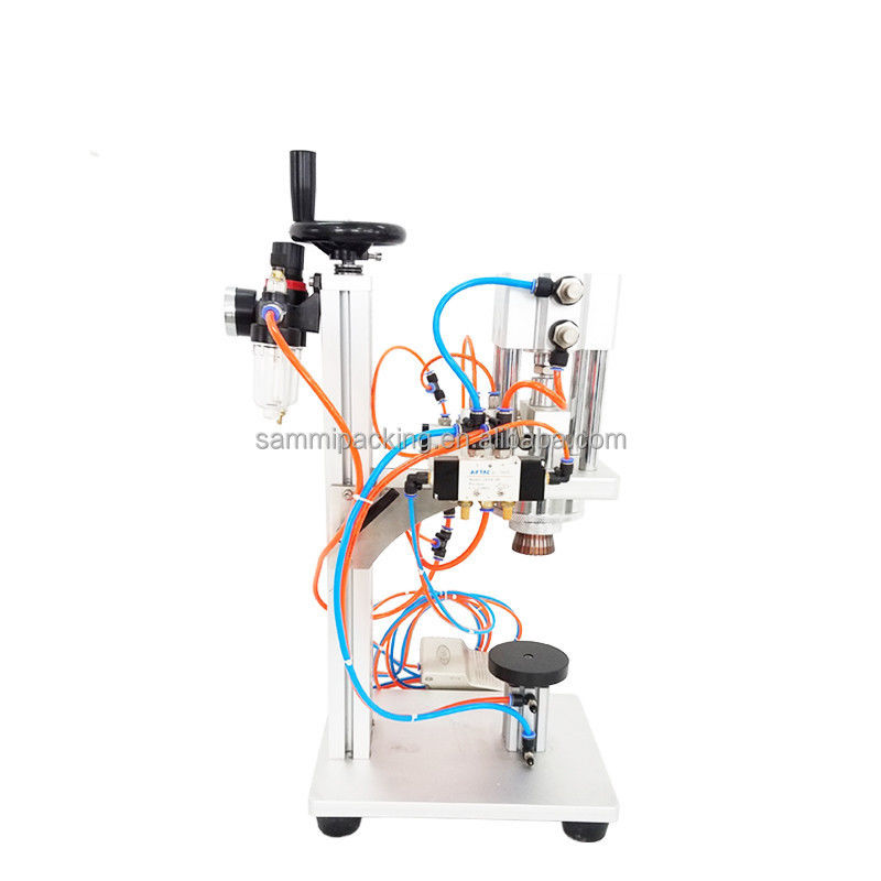 Professionelle, kompakte Tisch-Parfüm-Bördelmaschine, pneumatisch, halbautomatisch, 13 mm - 20 mm, für kleine Flaschen, zum Verschließen von Sprühaufsätzen