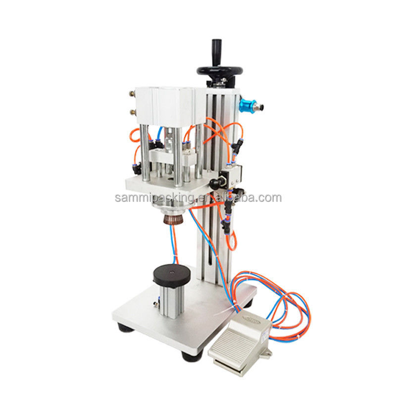 Professionelle, kompakte Tisch-Parfüm-Bördelmaschine, pneumatisch, halbautomatisch, 13 mm - 20 mm, für kleine Flaschen, zum Verschließen von Sprühaufsätzen