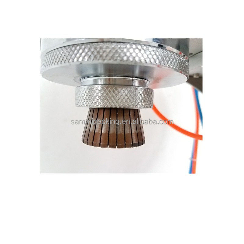 Professionelle, kompakte Tisch-Parfüm-Bördelmaschine, pneumatisch, halbautomatisch, 13 mm - 20 mm, für kleine Flaschen, zum Verschließen von Sprühaufsätzen