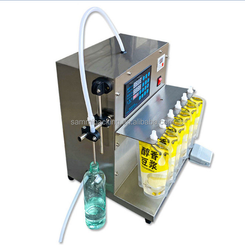 Semi-automatische 100 ml 300 ml 500 ml Standbodenbeutel-Doypack-Elektrische Flüssigkeitsabfüllmaschine für Getränke für heißes Kokosnusswasser, Tee und Öl