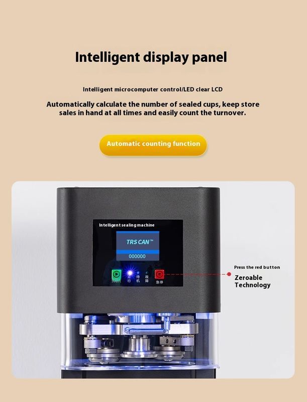 2025 Hot-Sell kommerzielle automatische Dose Versiegelmaschine - 200 ml-500 ml PET-Dosen für Saft, Soda, Boba, Wärmesiegelung und Verpackung