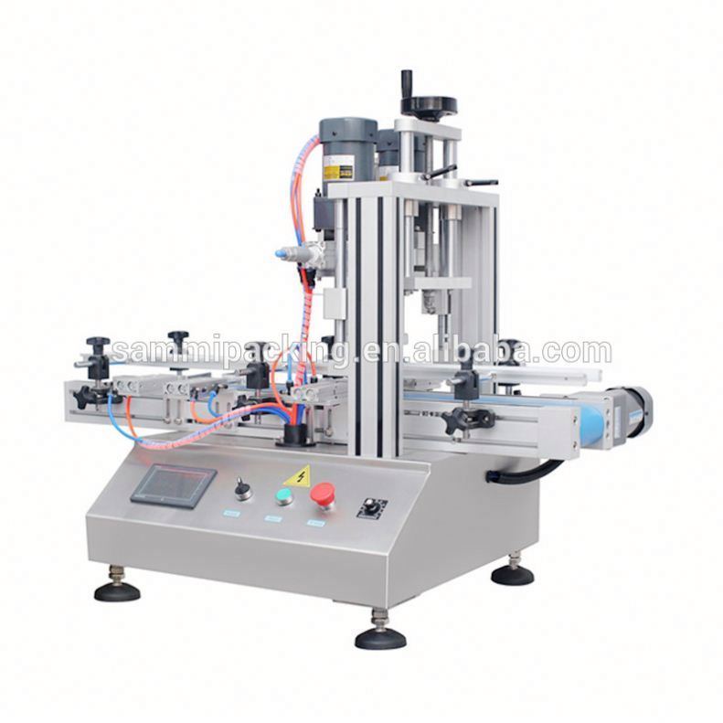 Fabrik Direktverkauf Neues Design Pneumatische Tischplatte Automatischer Auslöser Spray Capper Maschine Plastikflasche Glas Deckelmaschine