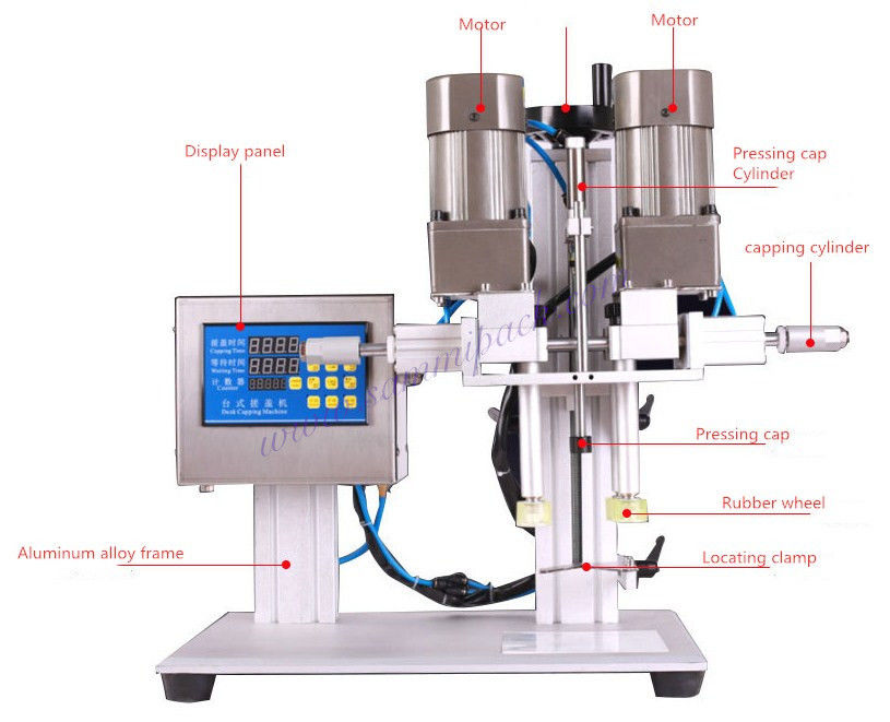 Hochwertige 20mm-50mm Schraubversiegelungs- und Verschlussmaschine Halbautomatischer Elektromotor zum Verzehr von Lebensmitteln 1 Jahr Garantie
