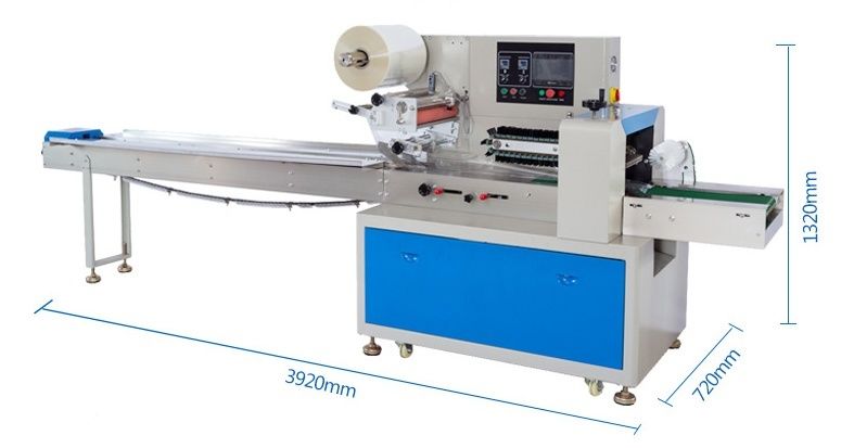 Doppelfrequenz-Flowpack-Maschine für kleine Kekse Cookies Flowpack-Maschine Nahrungsmittelkissen-Packmaschine