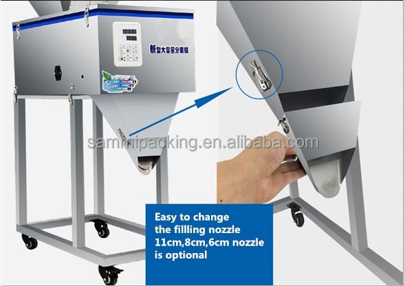 Automatische Abwiegmaschine für kleine Getreidebeutel, Popcorn, Granulat, Snacks, Pommes Frites, Kartoffelchips, Füller mit großem Trichter