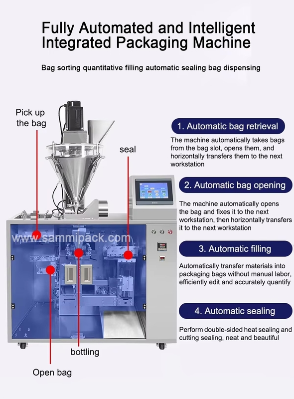 Newest Automatic Zipper Pouch Pick Up/Open/Fill/seal Machine - Gummy/Nuts/Dried Fruit 4-in-1 Packaging System, Energy Saving 15%