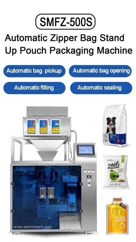 Neuestes 15% Energiespar-4-in-1-Gummibärchen-/Nüsse-/Trockenfrüchte-Verpackungssystem mit automatischer Zipperbeutel-Entnahme, einfache Bedienung