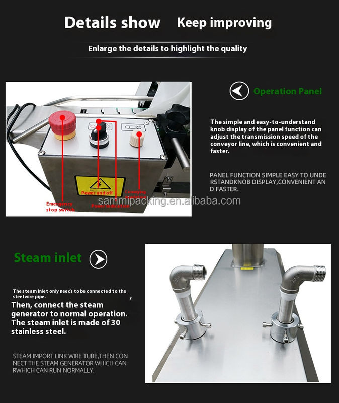 Warmverkauf Dampferzeuger eingebaute Dampfschrumpf-Tunnelmaschine für Flaschen Fabrik Großhandelspreis