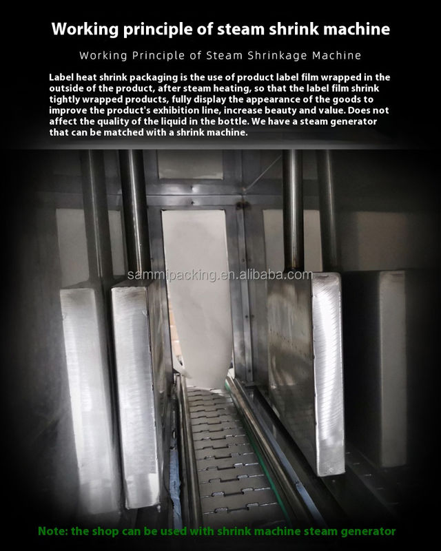 Warmverkauf Dampferzeuger eingebaute Dampfschrumpf-Tunnelmaschine für Flaschen Fabrik Großhandelspreis