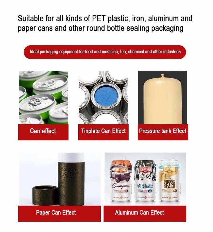 Automatische Dosenverschließmaschine für Thunfischpasten-Zinn-Pet-Aluminiumdosen, professionelle Fabrik, kundenspezifisch hergestellt, neu