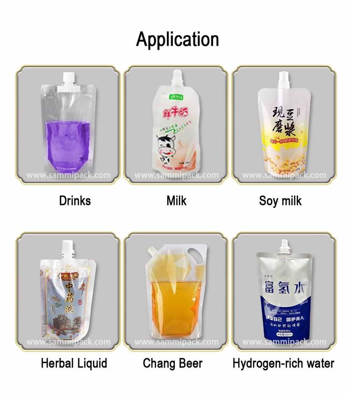 2025 Neue Doppeldüsen Flüssigwasser-Spout-Tasche Füllmaschine Stehen Sie auf Düsenbeutel Halbautomatischer Füll- und Versiegelungsgerät