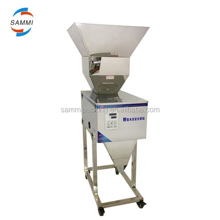 Hochwertige 100-3000g halbautomatische Granulat-/Pulver-/Reis-/Kaffee-/Gewürz-Wiege- und Abfüllmaschine mit großem Trichter