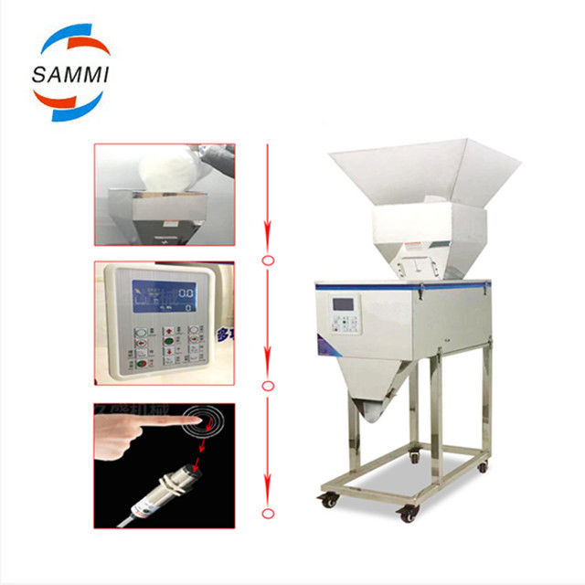 Hochwertige 100-3000g halbautomatische Granulat-/Pulver-/Reis-/Kaffee-/Gewürz-Wiege- und Abfüllmaschine mit großem Trichter