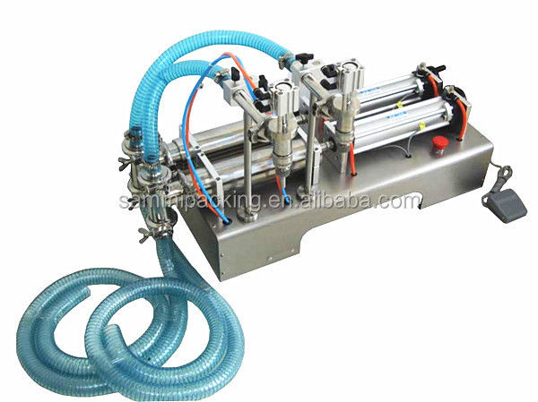 2-Kopf-Kolbenfüller Flüssigkeitsabfüllmaschine halbautomatisch/Tisch-Flüssigkeitsabfüllmaschine