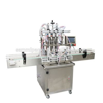 Inline Füllmaschine 4 Düsen Flüssigkeitsfüllmaschine automatischer Überfluss Flüssigkeitsflaschenfüllmaschine für Getränkesäfte