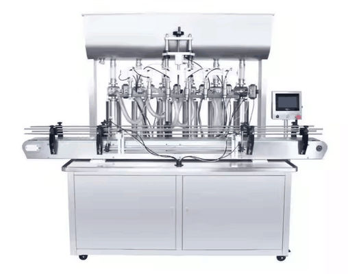 Inline 4 Düsen Flüssigkeitsfüllmaschine Automatische Überlauf Flüssigkeitsflaschenfüllmaschine für Getränkesäfte