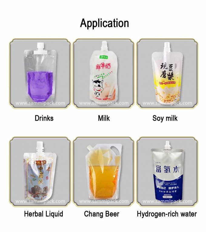 220V Doppeldüsen Flüssigwasser Spülbeutel Tasche Füllmaschine mit Stehen Düsenbeutel Tasche Halbautomatische Füllung und Siegel 1