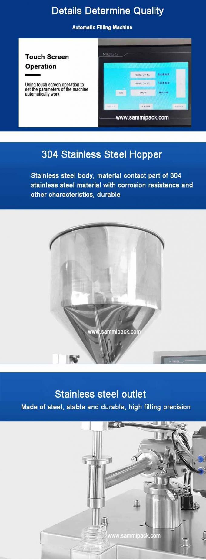 Vertikale Paste-Abfüllmaschine mit Kunststoffverpackung, Förderband und Touchscreen, einfache Bedienung 4