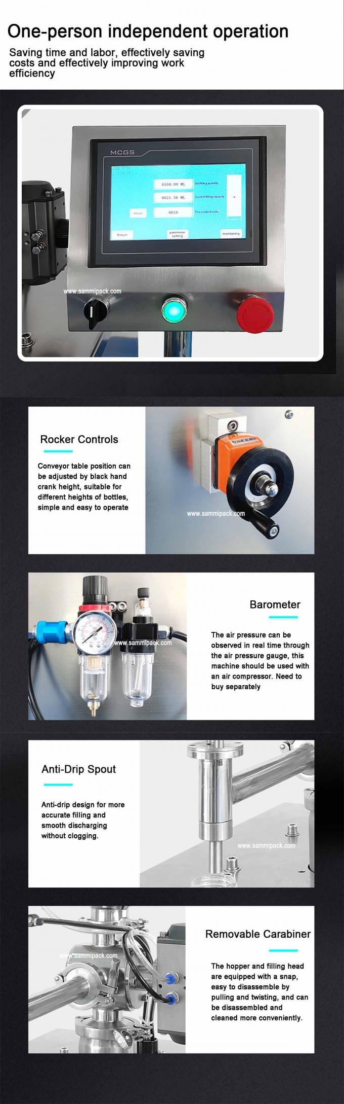 Vertikale Paste-Abfüllmaschine mit Kunststoffverpackung, Förderband und Touchscreen, einfache Bedienung 3