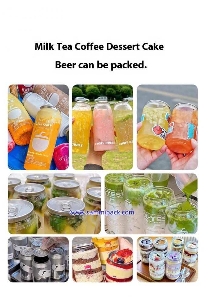 Bubble Tea Dosenversiegelungsmaschine Automatische PET / Soda Dosenversiegler für Milchtee-Läden Saft Kaffee Verpackung Halbautomatischer Grad 6