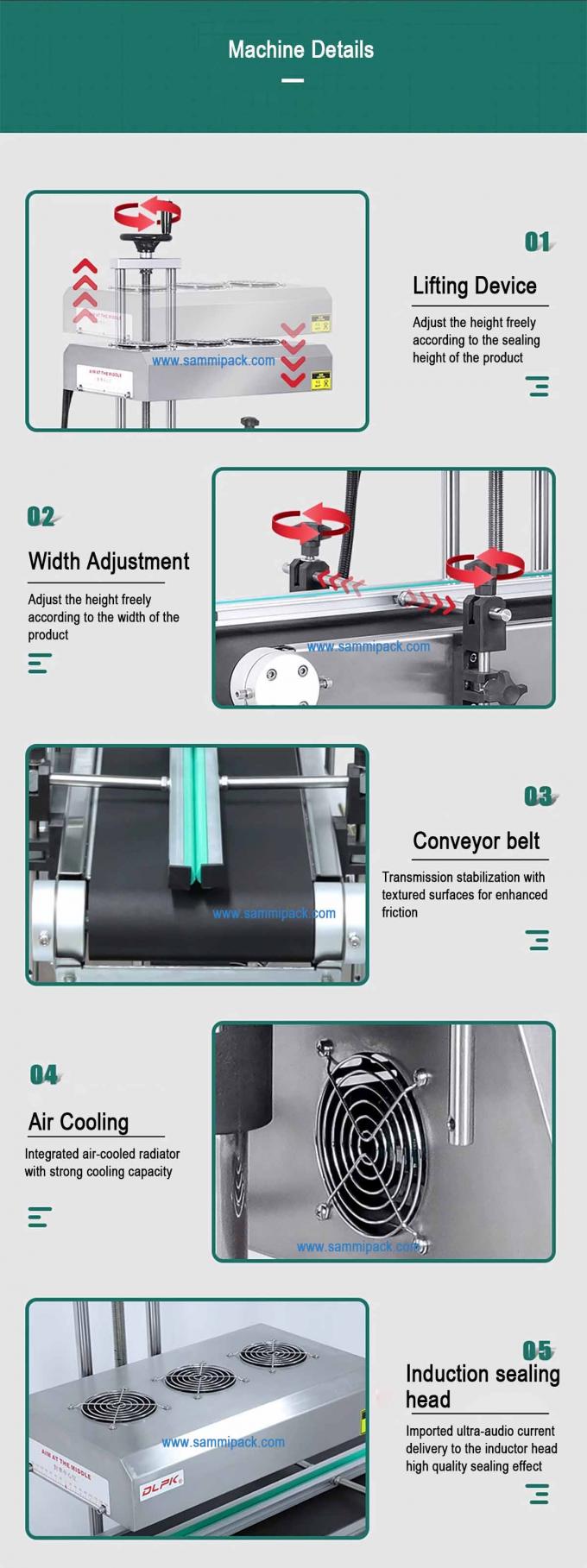 Hochleistungsfähige kontinuierliche vertikale automatische Induktionsdichtmaschine für Getränkedosenfässer Fässer Aluminiumfolie Flaschenkappe Ausrüstung 5