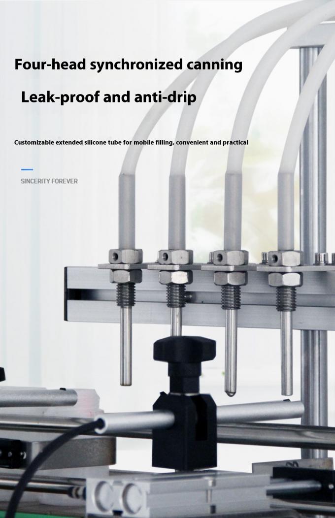 4-Kopf-Tisch-Automatik-Magnetpumpen-Fl&uuml;ssigkeitsabf&uuml;llmaschine f&uuml;r Saft, Wasser, &Ouml;l 7
