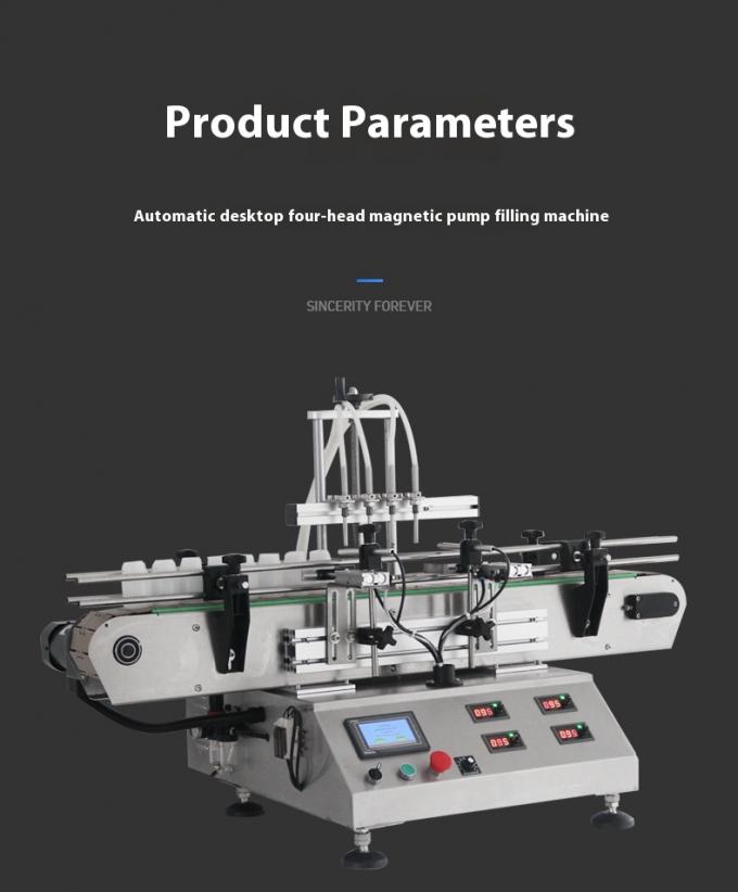 4-Kopf-Tisch-Automatik-Magnetpumpen-Fl&uuml;ssigkeitsabf&uuml;llmaschine f&uuml;r Saft, Wasser, &Ouml;l 9